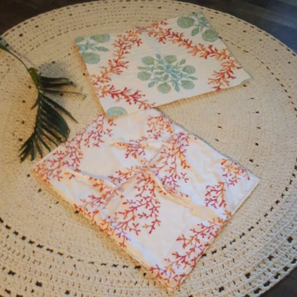 SET OF 2 PILLOW CASES,  OF THE SEA THEME WITH TIES - Picture 2 of 9